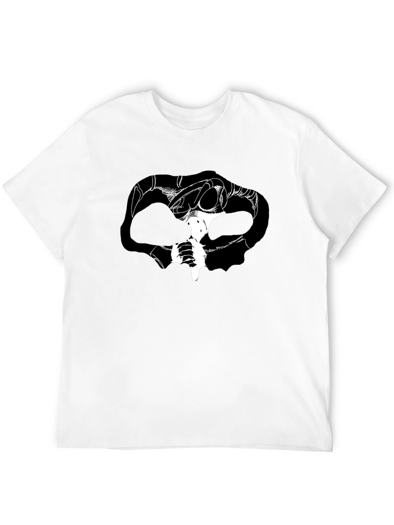Graphic Print Skull Tee - Dark Fantasy Style