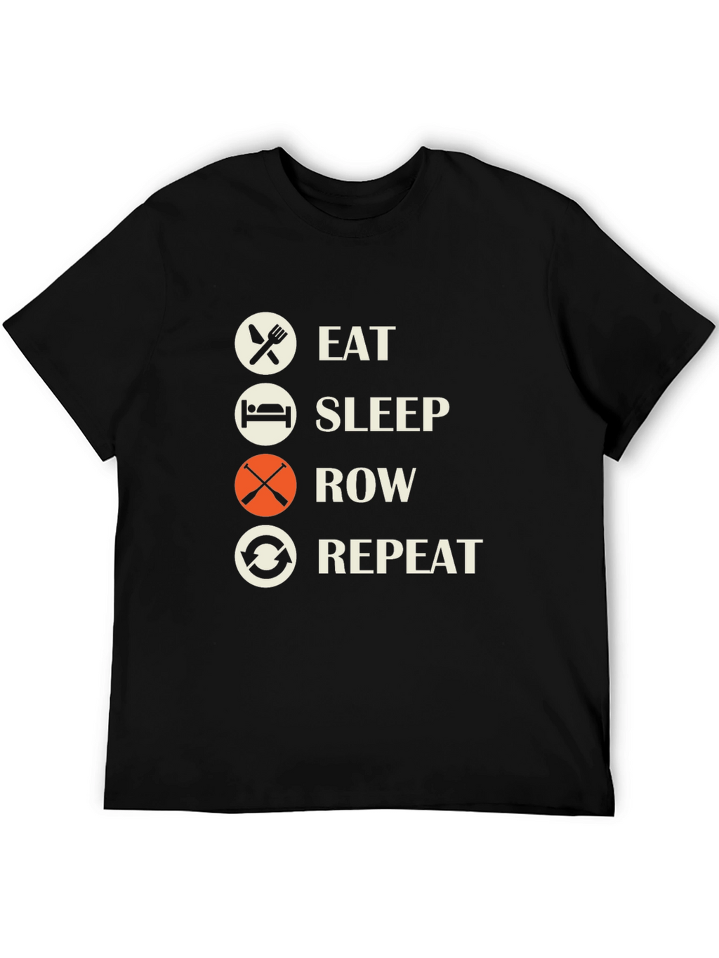 Eat Sleep Row Repeat Black T-Shirt