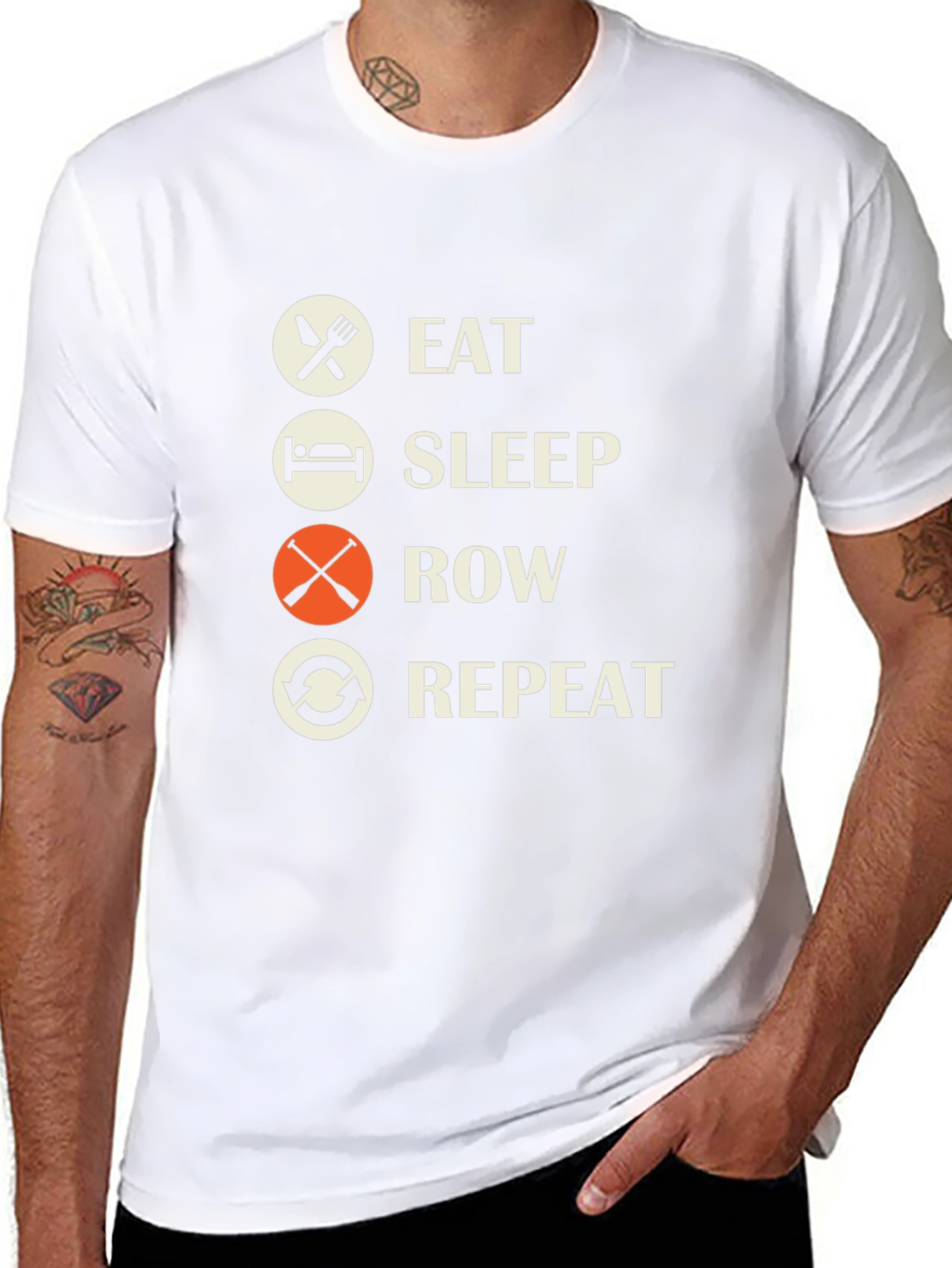 Eat Sleep Row Repeat Black T-Shirt