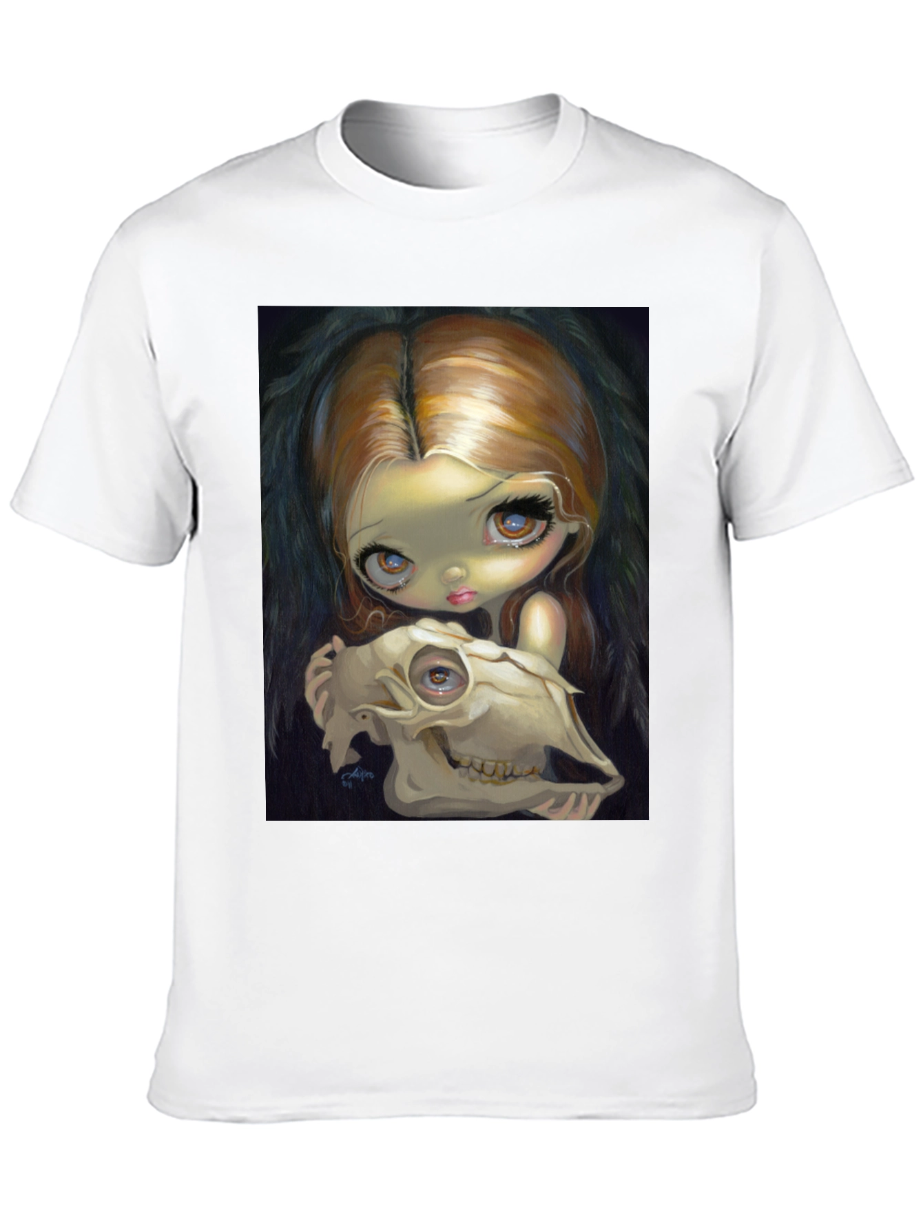 Eerie Girl Skull Graphic T-Shirt