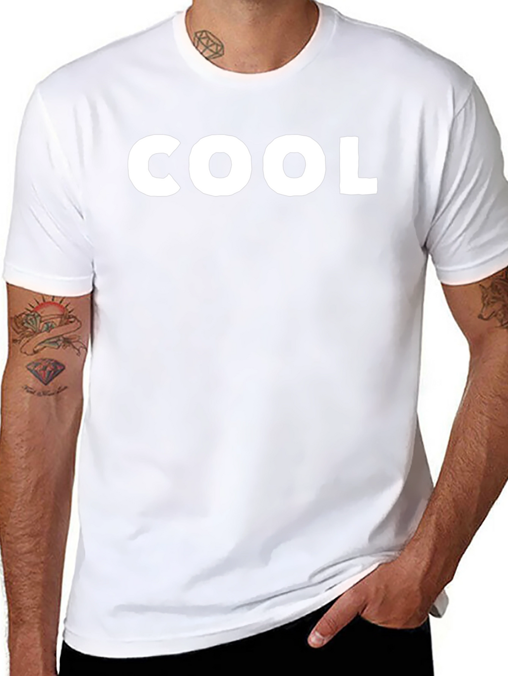 Cool Graphic Tee - Black Cotton Blend Casual Shirt