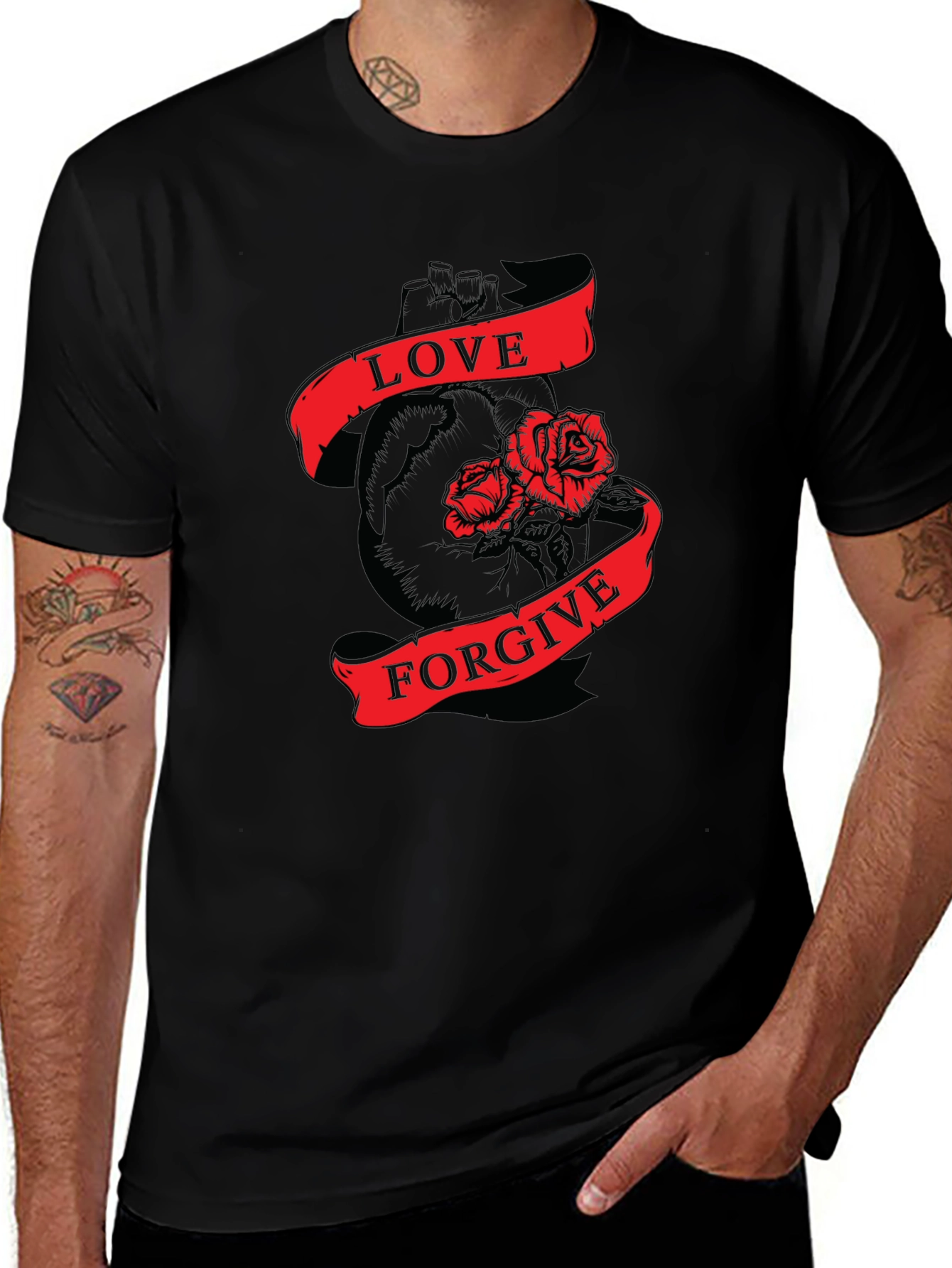 Love & Forgive Black Graphic Tee