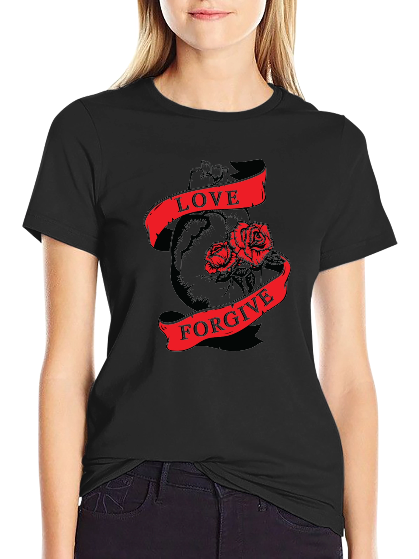 Love & Forgive Black Graphic Tee