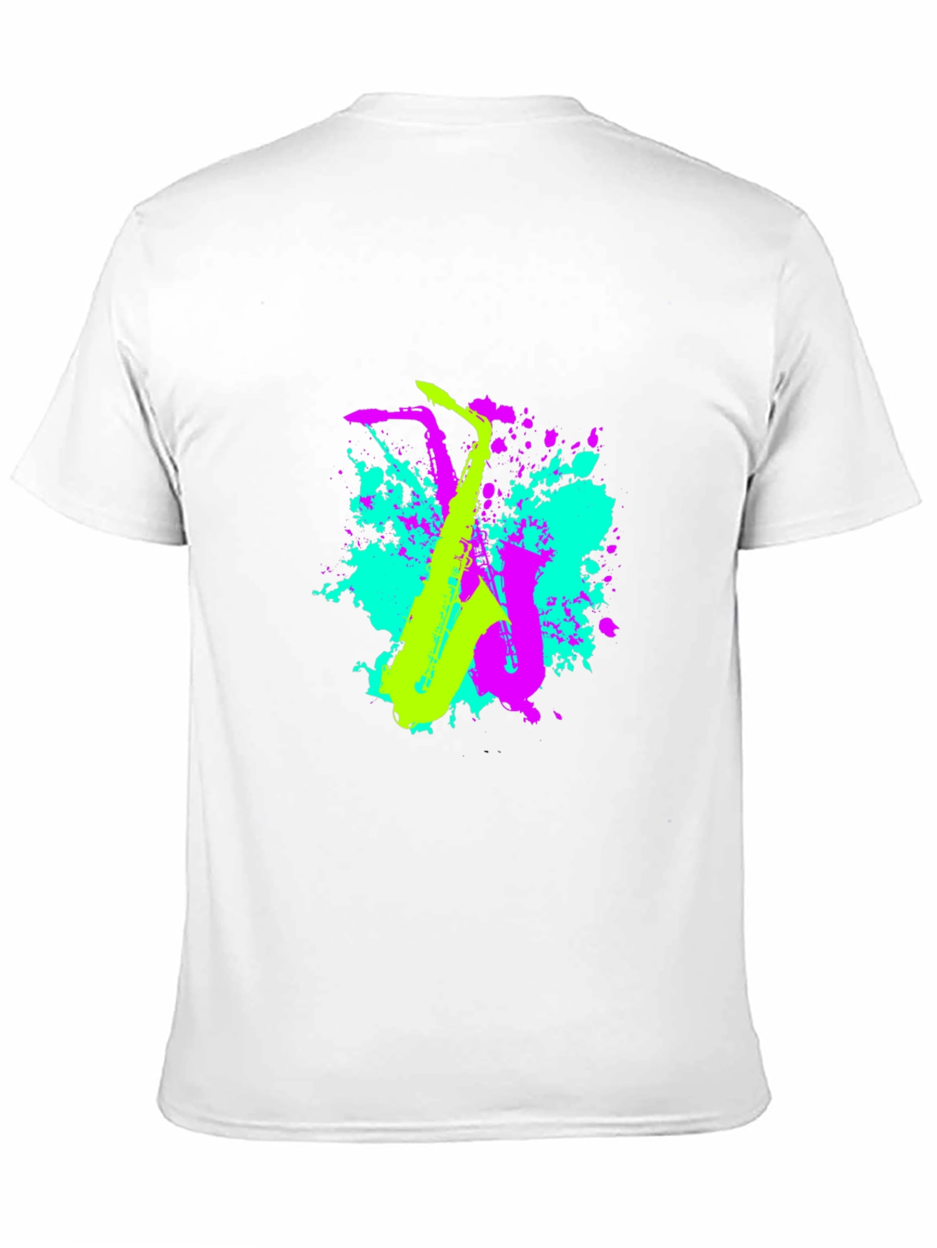 Neon Saxophone Graphic T-Shirt - Music Lovers Tee