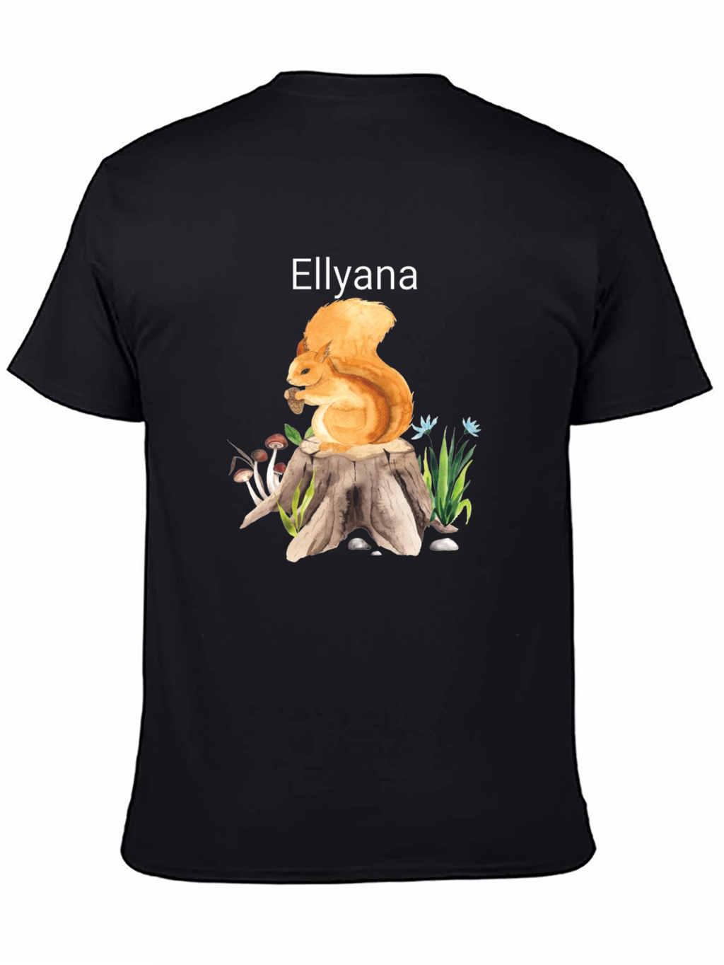Squirrel Stump Tee - Ellyana Wildlife Black Shirt