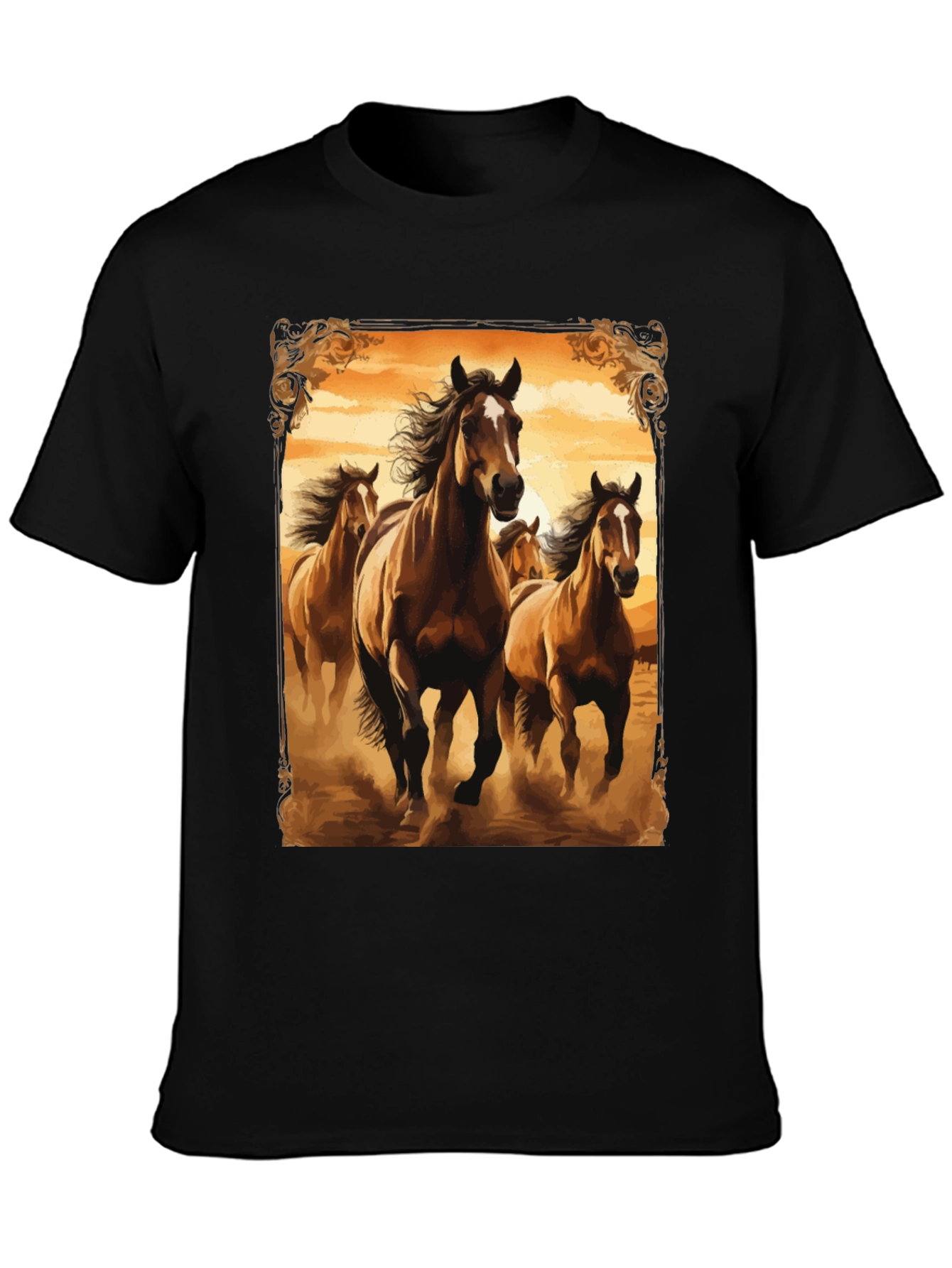 Horse Herd Graphic Tee - Black T-Shirt