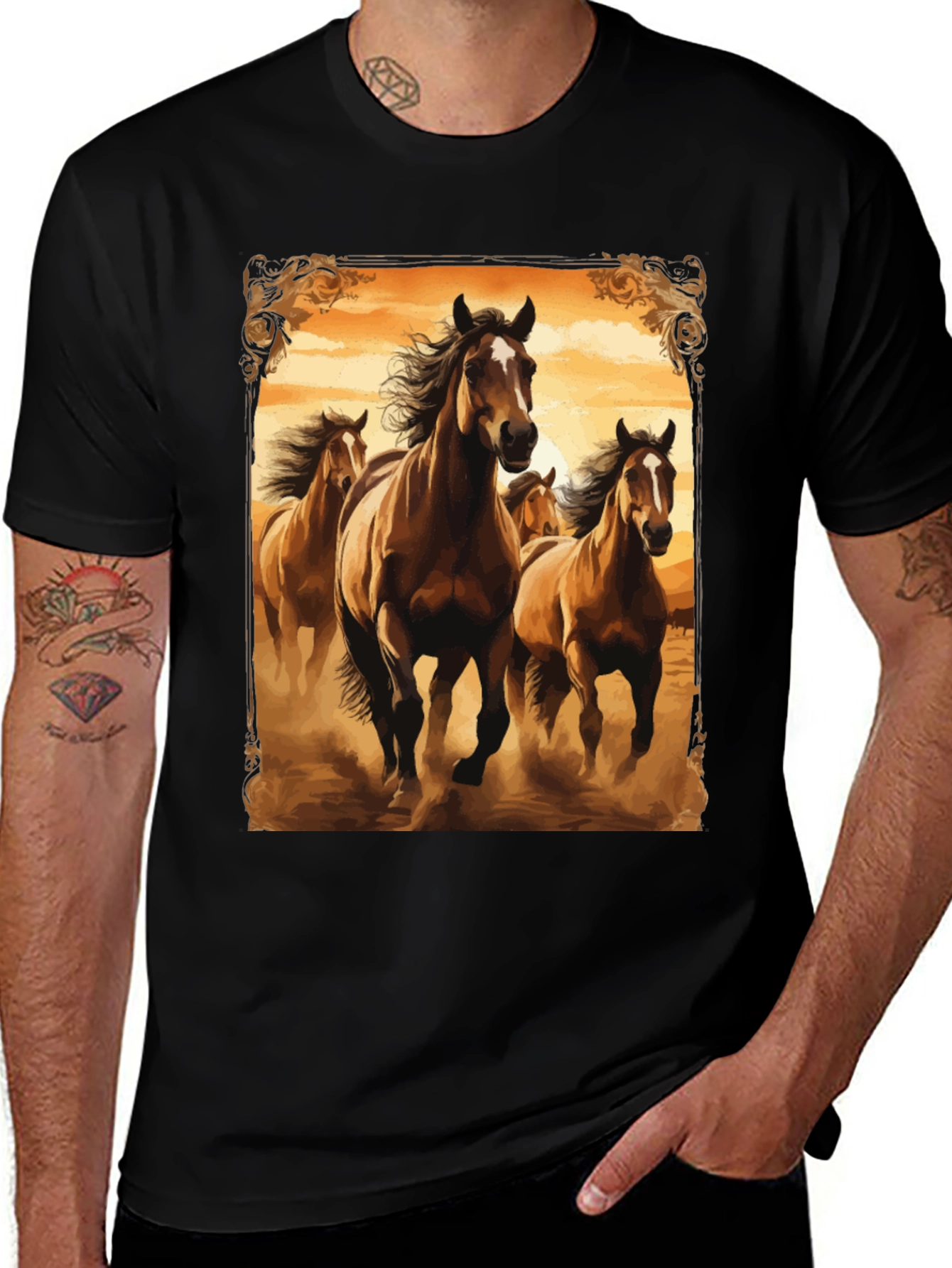 Horse Herd Graphic Tee - Black T-Shirt