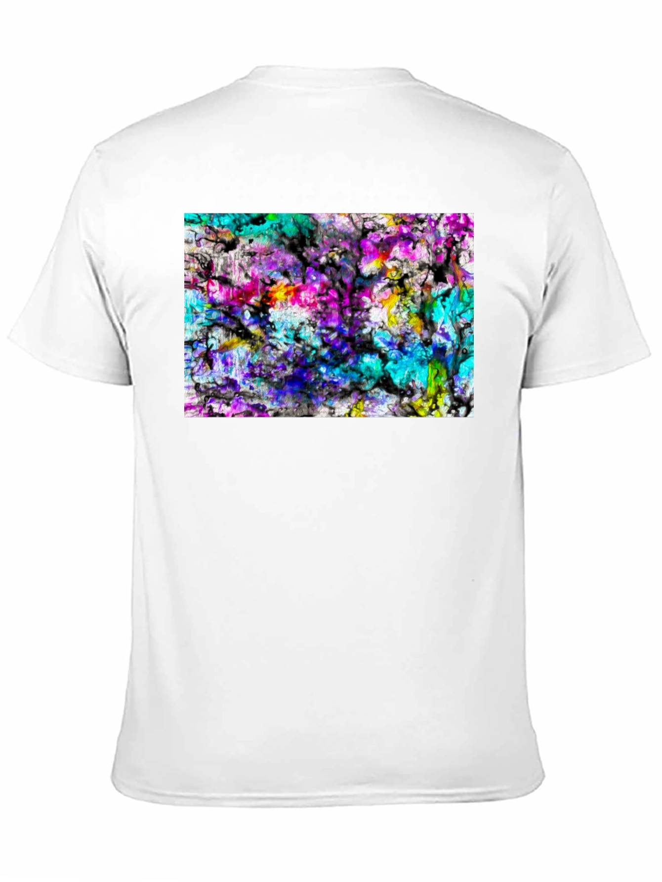 Abstract Art Print Black Tee - Modern Casual Wear