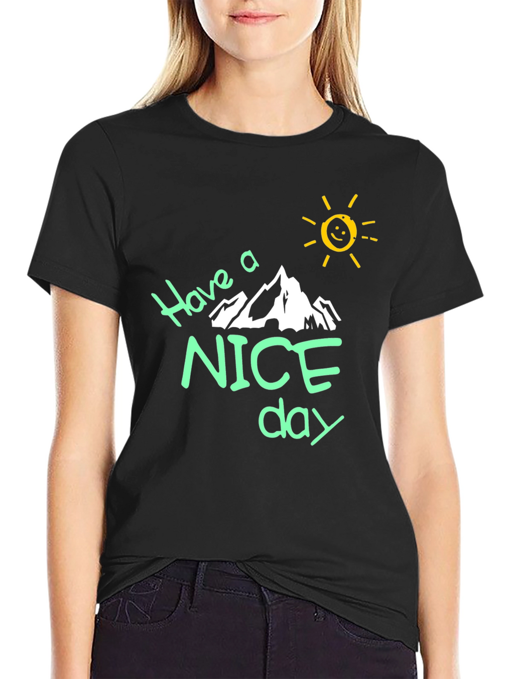 Have a Nice Day Black Graphic T-Shirt