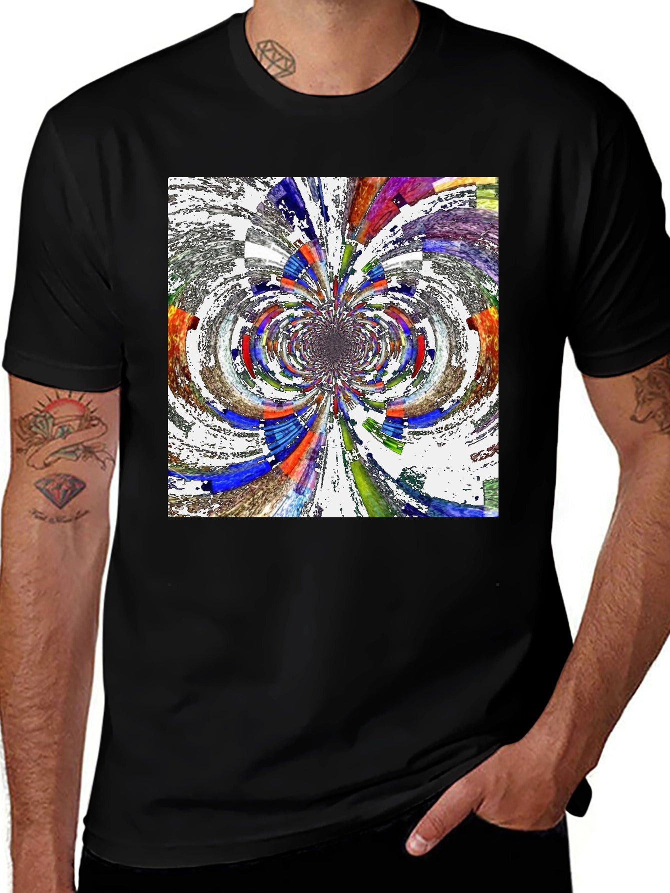 Abstract Kaleidoscope Art Black T-Shirt