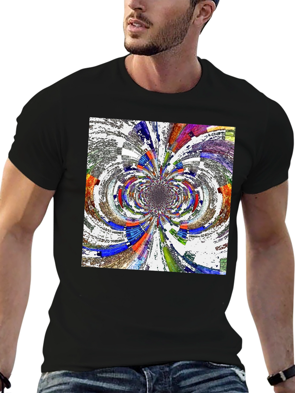 Abstract Kaleidoscope Art Black T-Shirt