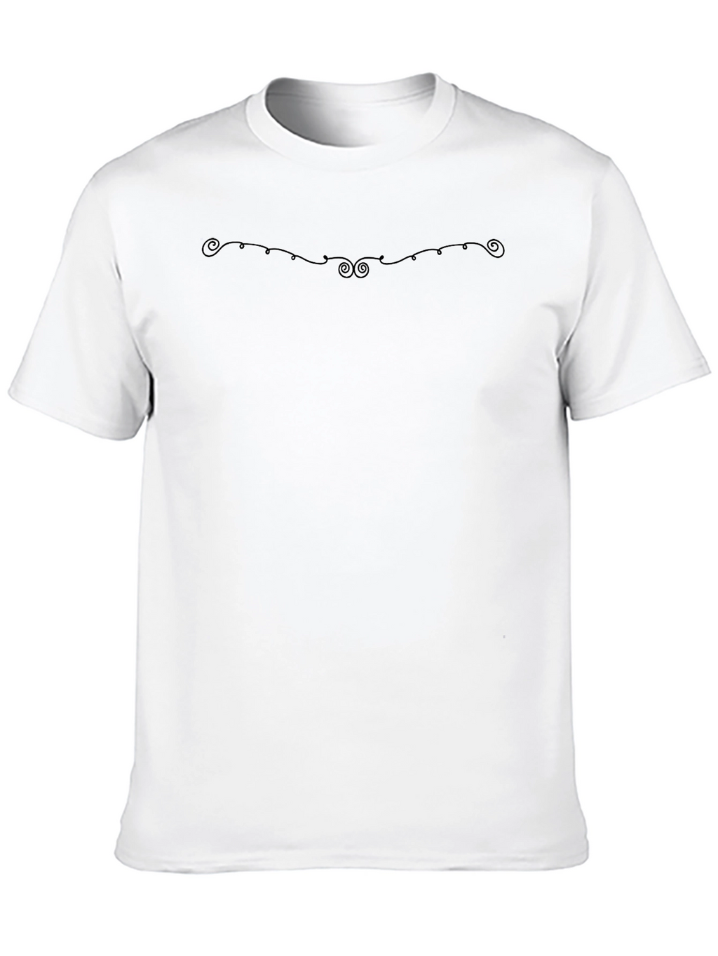 Mens Classic Black Crew Neck T-Shirt with Subtle Design