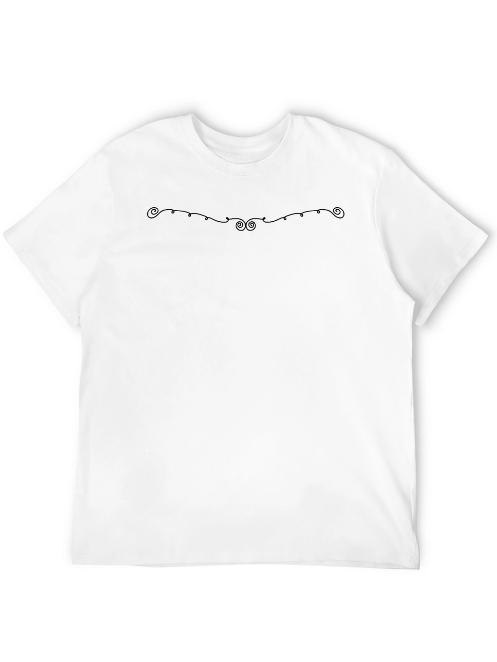 Mens Classic Black Crew Neck T-Shirt with Subtle Design
