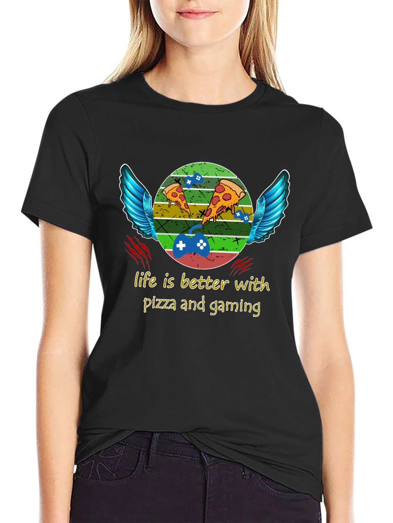 Life is Better With Pizza and Gaming T-Shirt