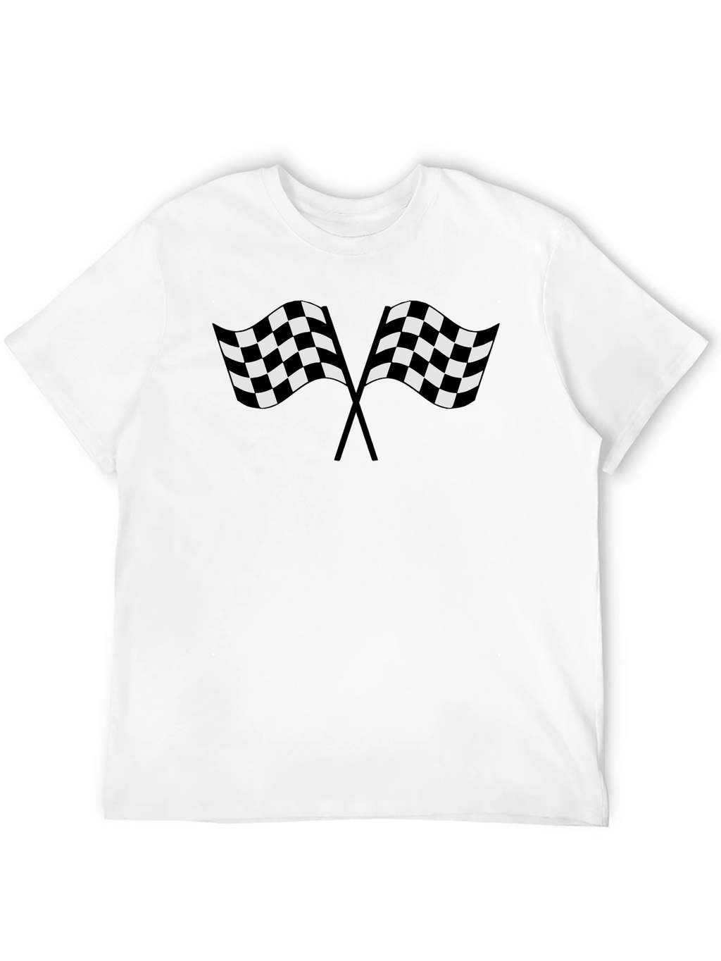 Racing Flags Graphic Tee - Black Cotton T-Shirt