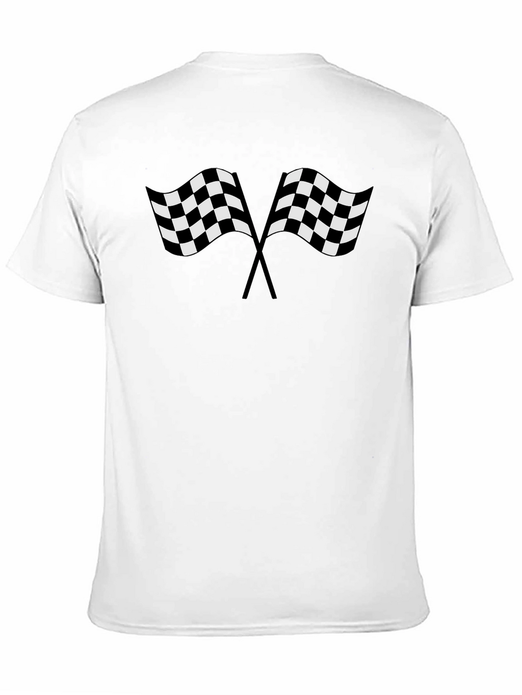 Racing Flags Graphic Tee - Black Cotton T-Shirt