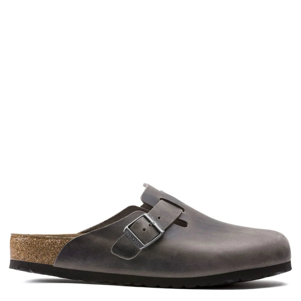 Birkenstock Boston Softbed Oiled Leather in Iron