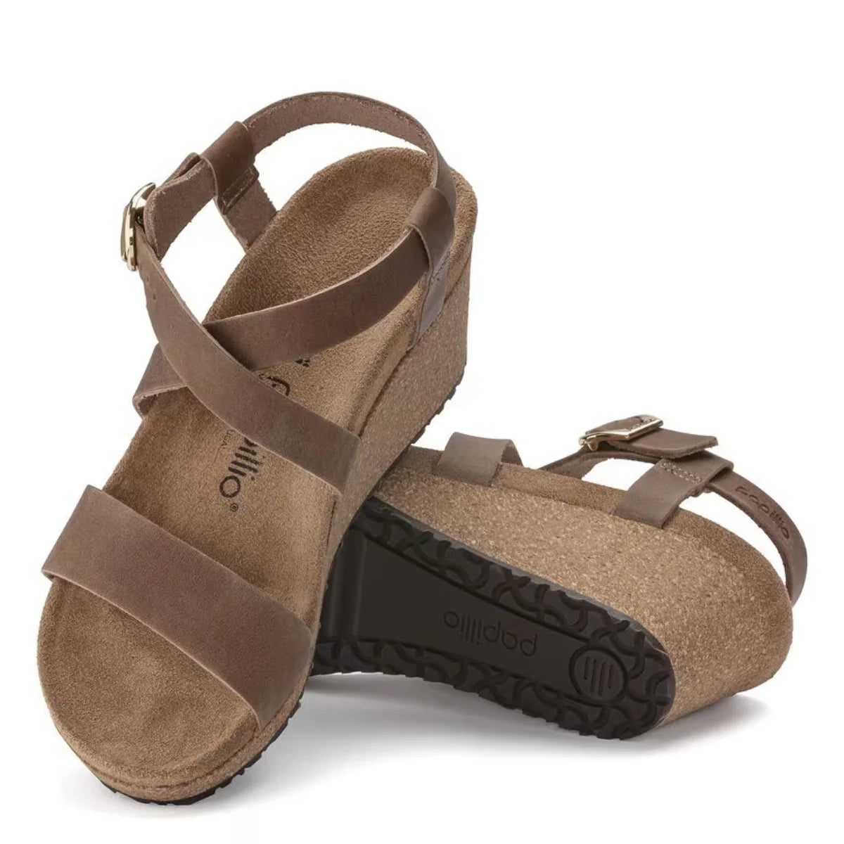 Birkenstock Women's Sibyl Ring-Buckle Oiled Leather in Cognac