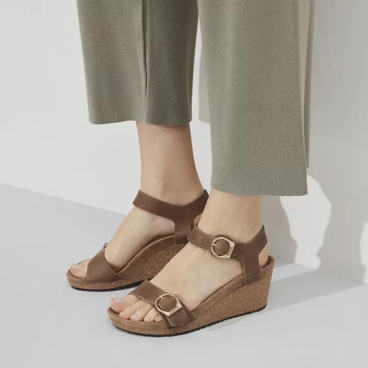 Birkenstock Women's Soley Ring-Buckle Oiled Leather in Cognac