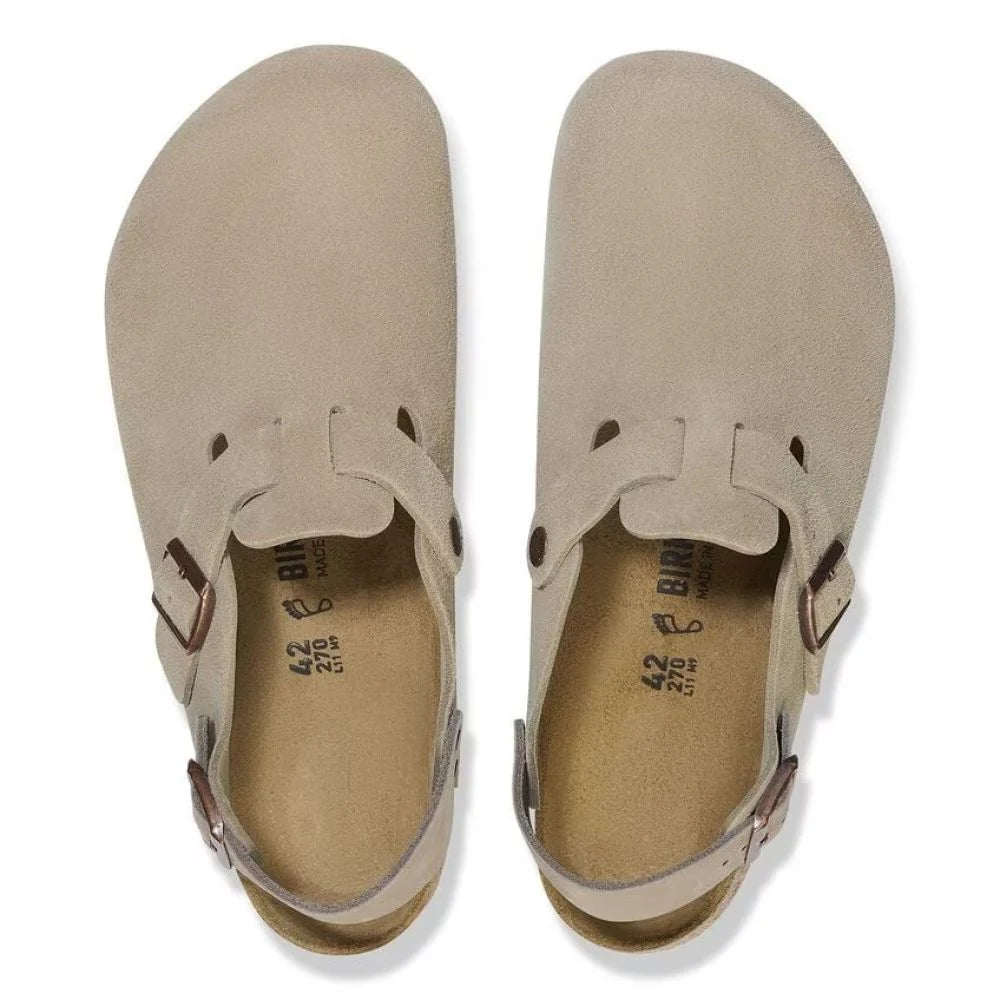 Birkenstock Tokio Suede Leather in Taupe