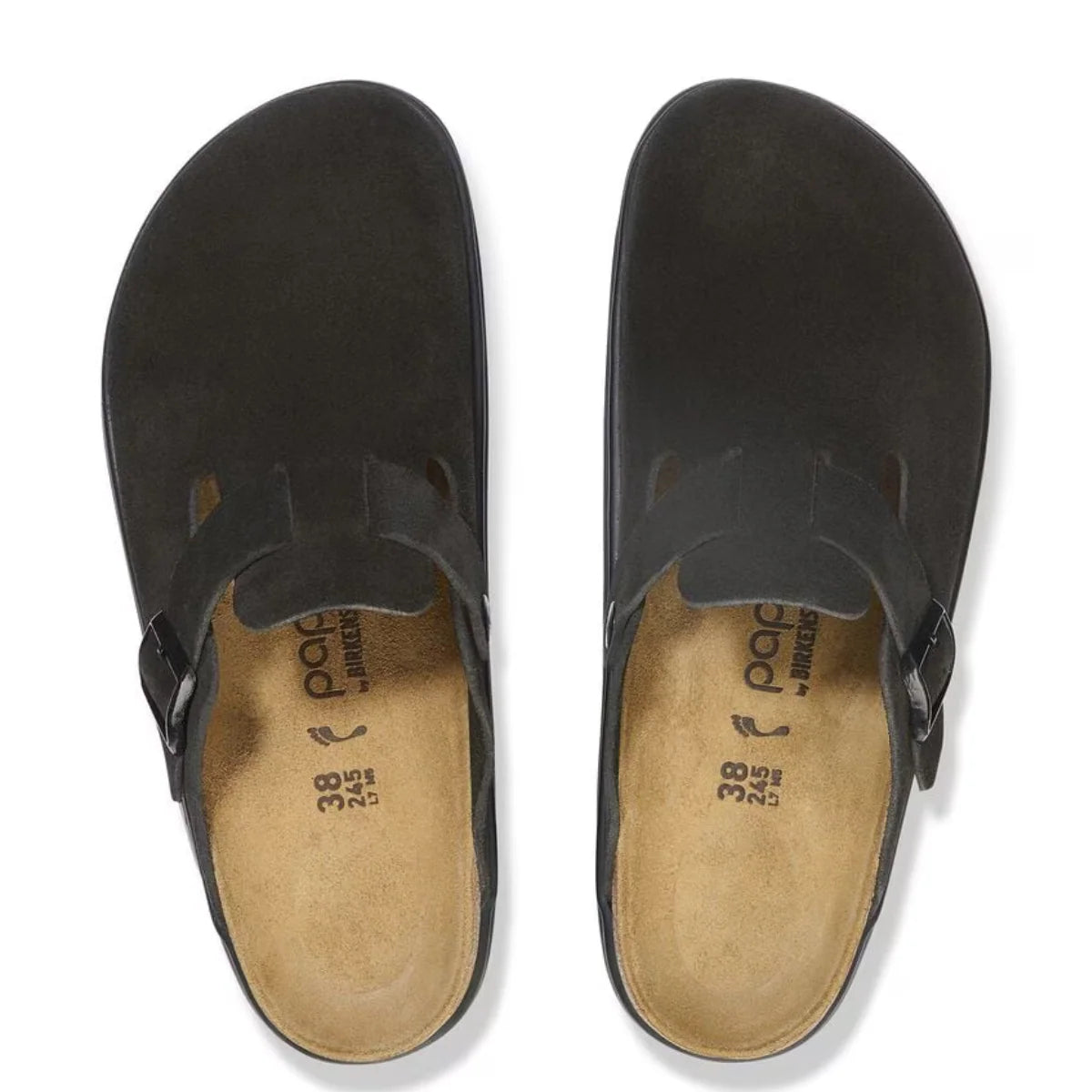 Birkenstock Women's Boston Chunky Suede Leather in Black/Black