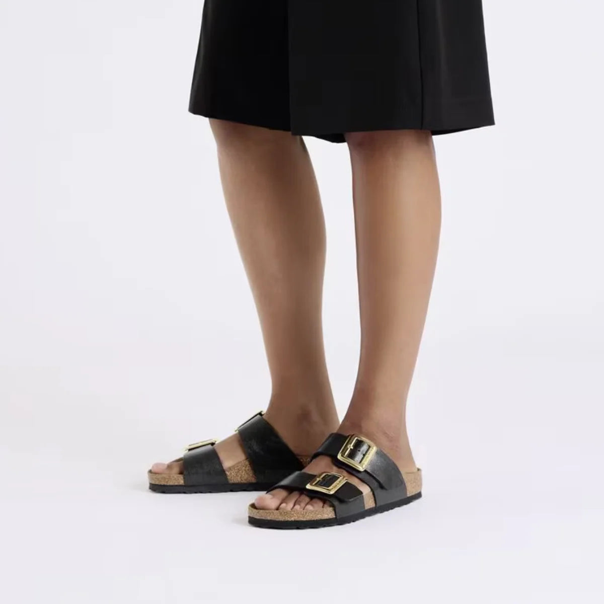 Birkenstock Women's Sydney Luxe Buckle Birko-Flor in Graceful Licorice