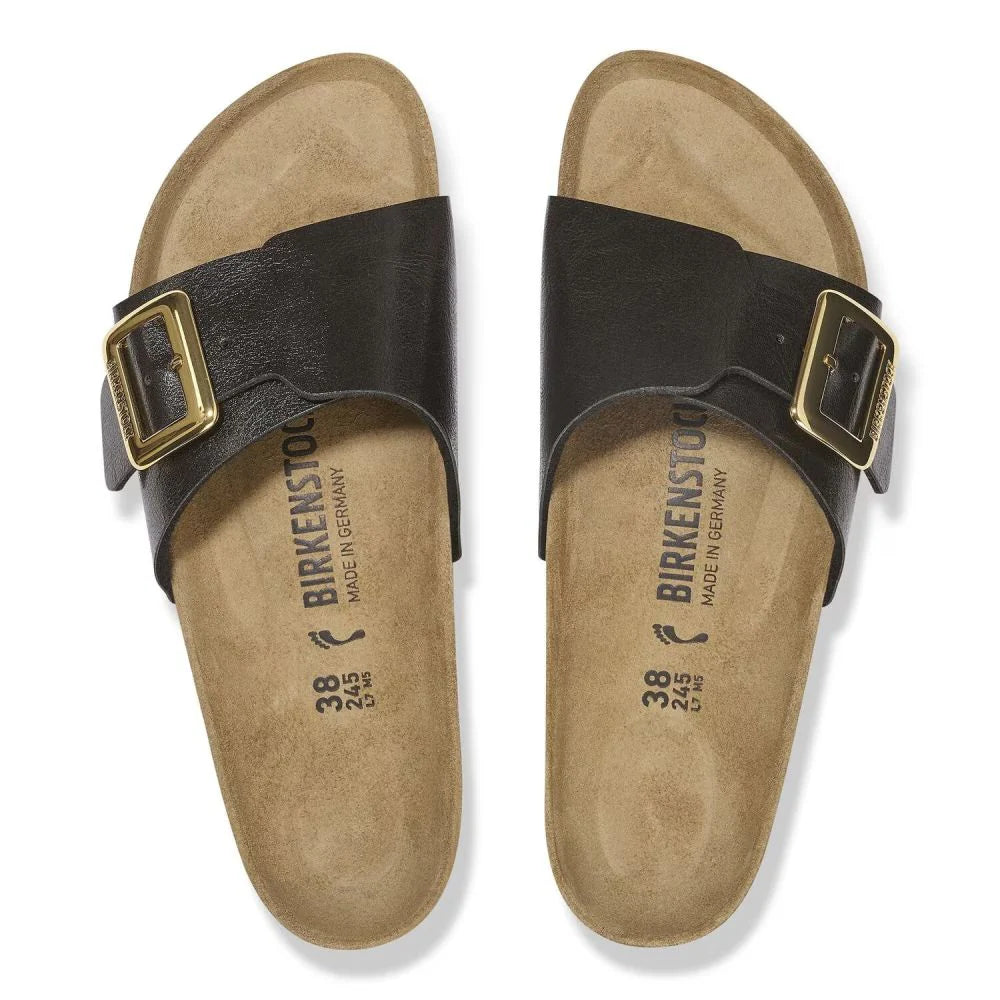 Birkenstock Women's Catalina Luxe Buckle Birko-Flor in Graceful Licorice