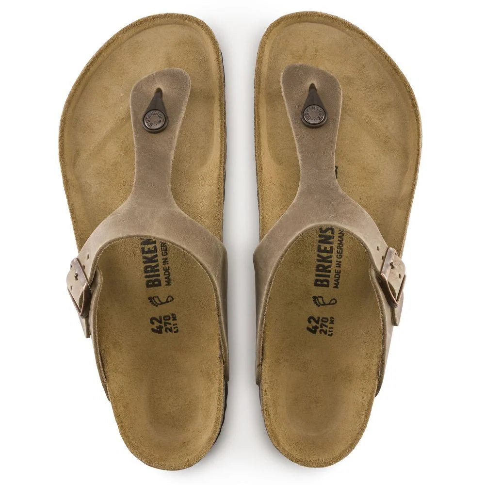 Birkenstock Women's Gizeh Oiled Leather in Tobacco Brown