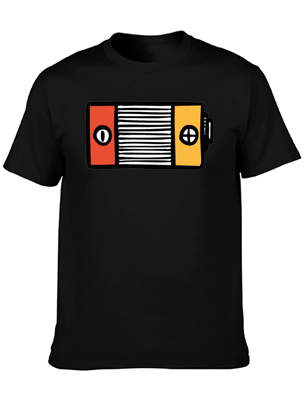 Unique Battery Graphic Black T-Shirt