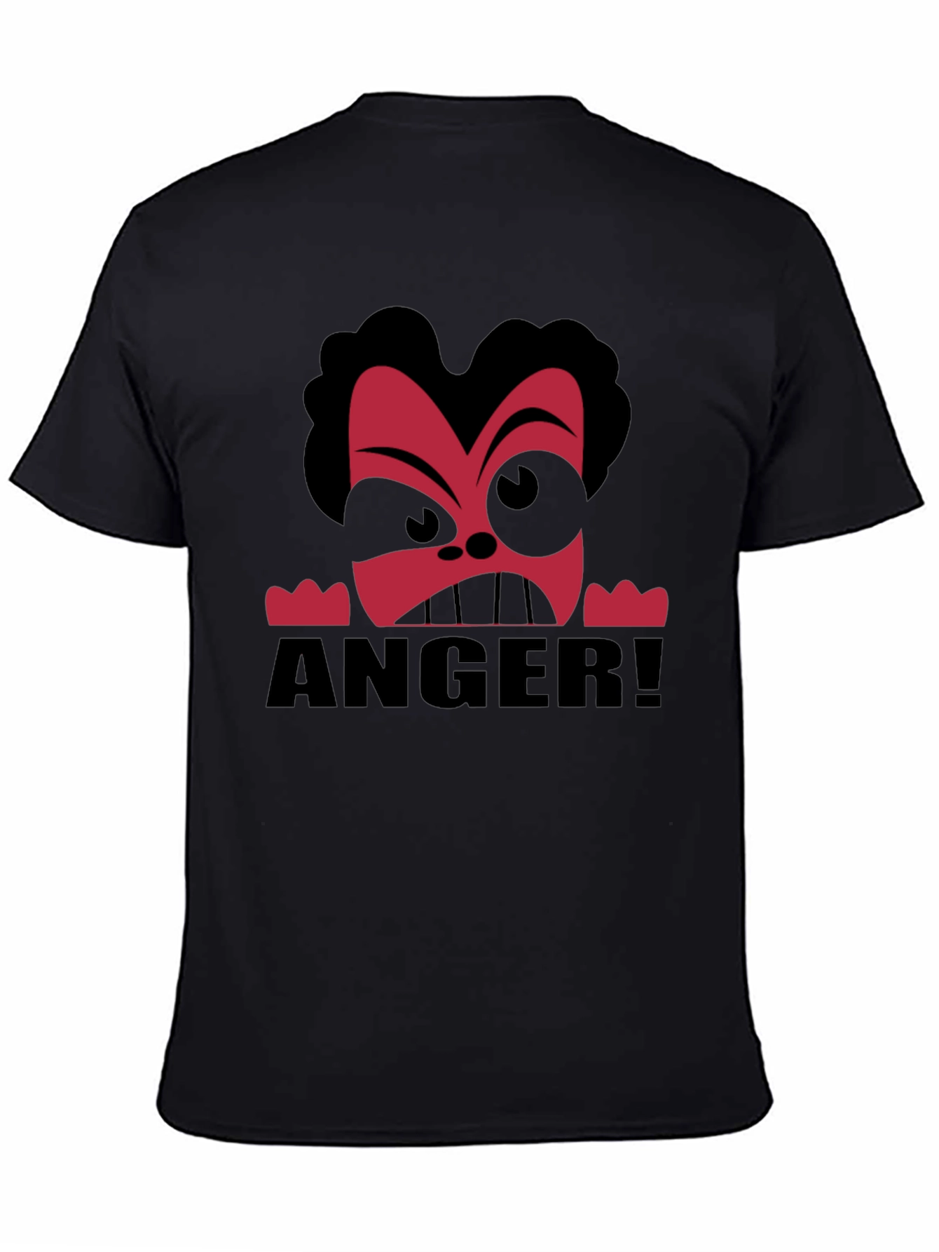 Anger Cartoon Graphic Black T-Shirt