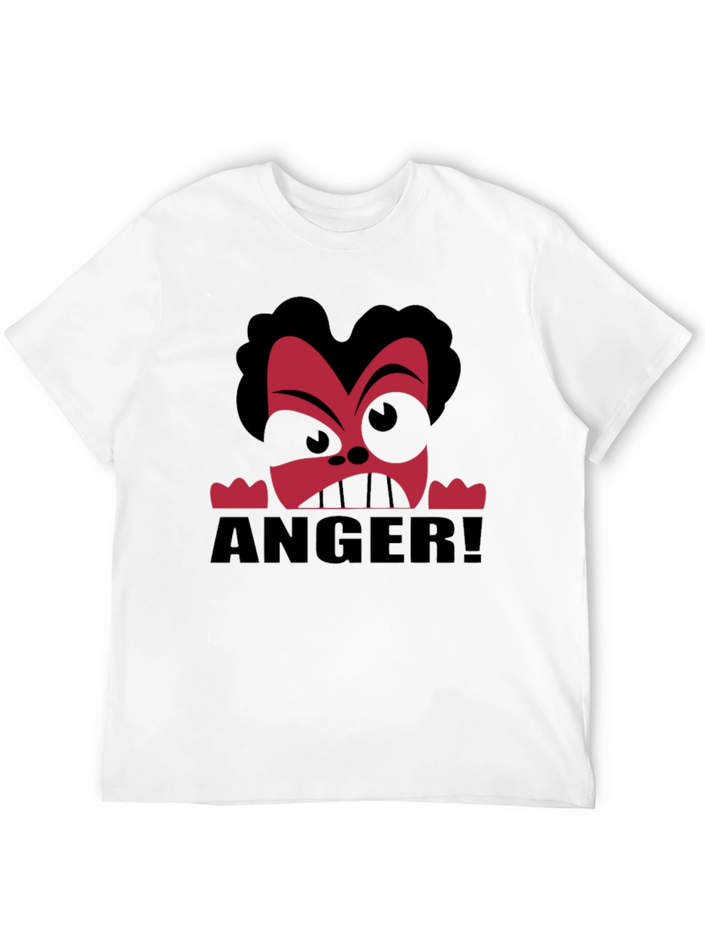 Anger Cartoon Graphic Black T-Shirt