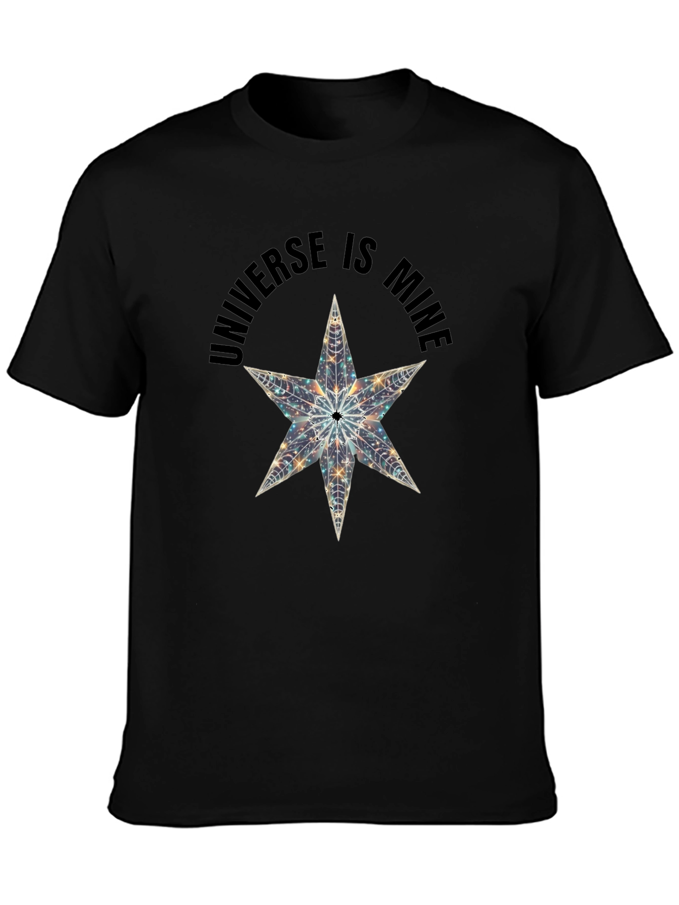 Universe is Mine Star Graphic Black T-Shirt