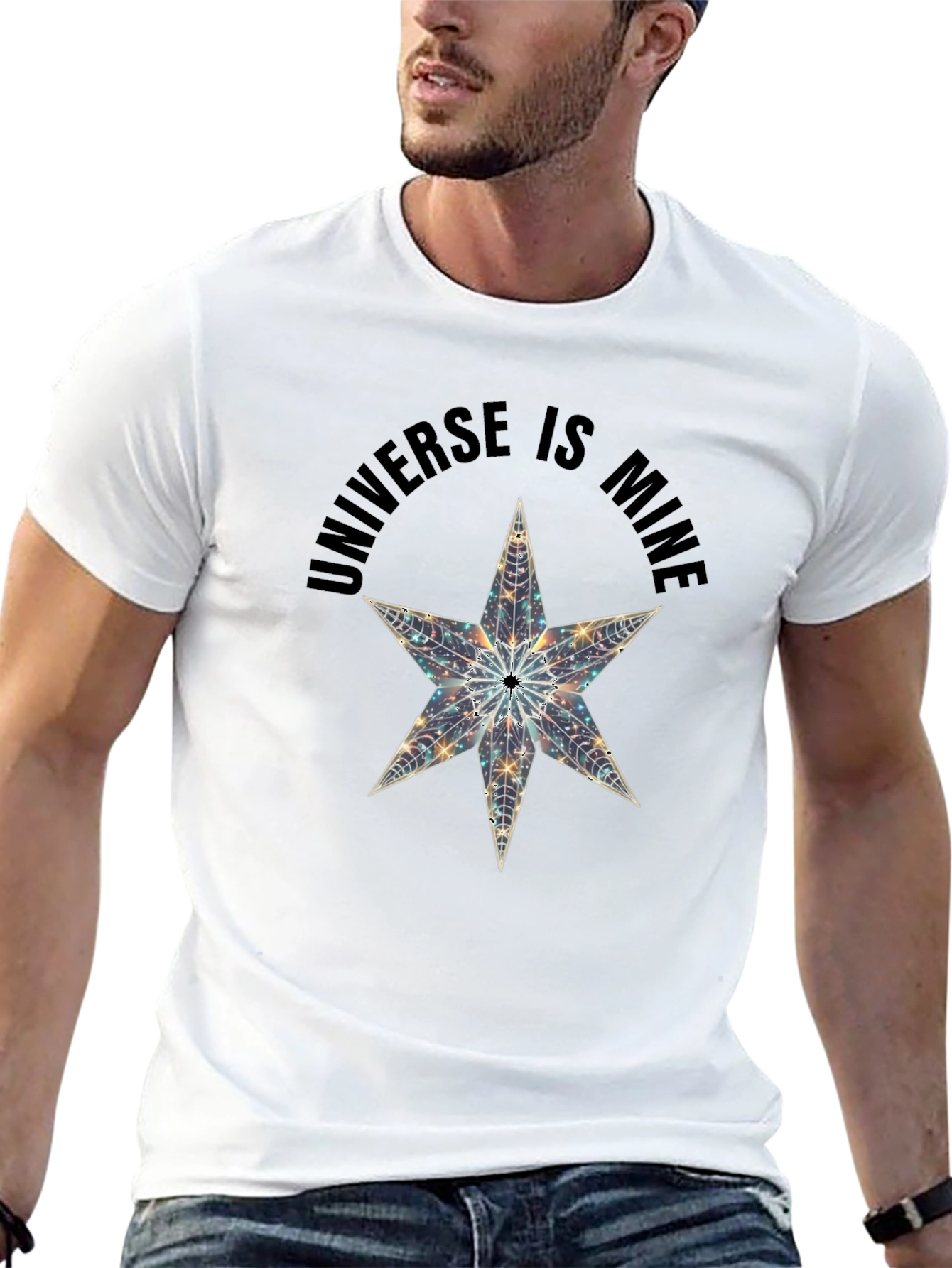Universe is Mine Star Graphic Black T-Shirt