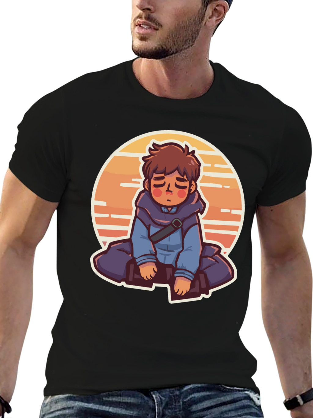 Anime Boy Graphic Tee - Relaxed Style