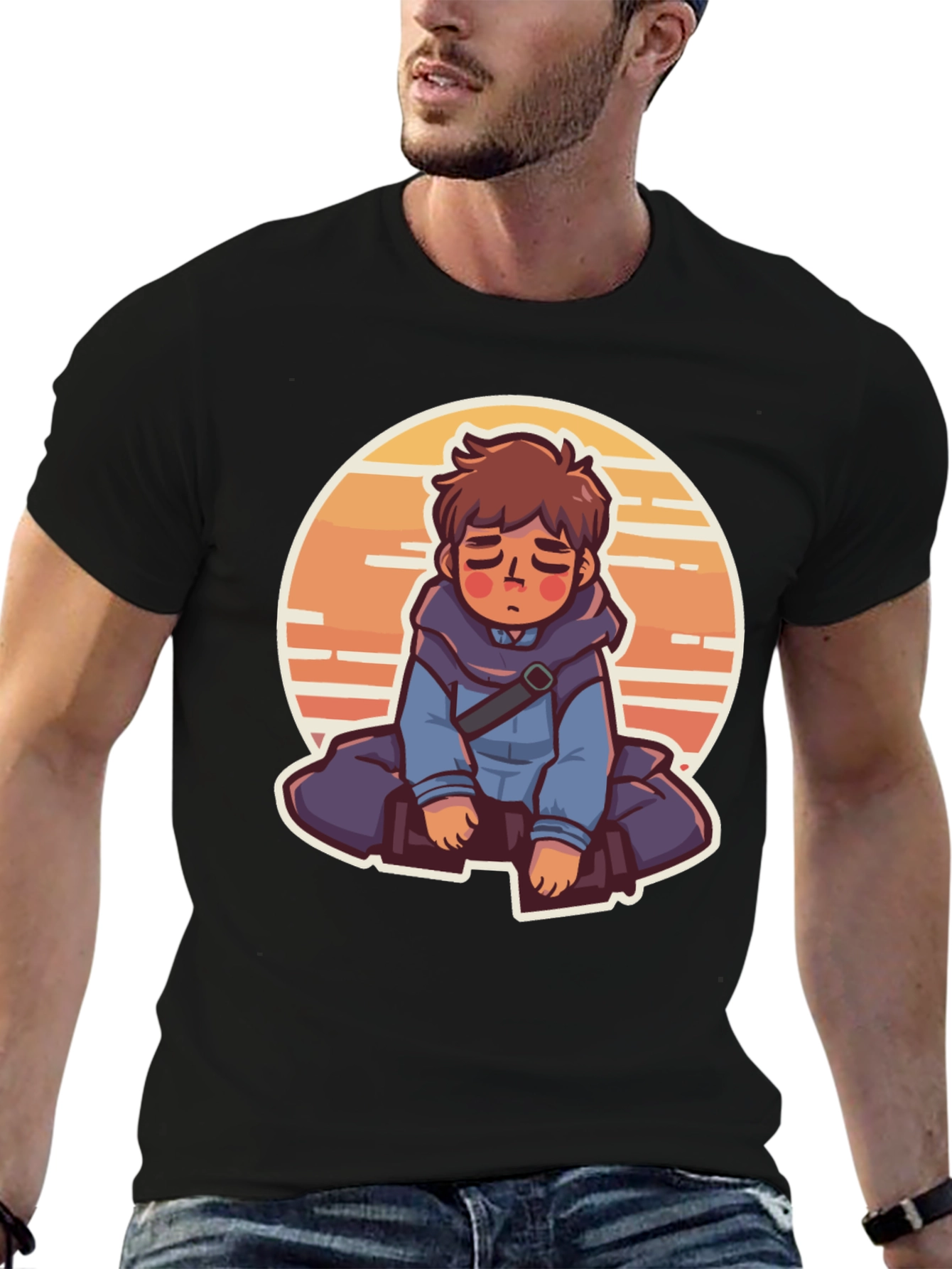 Anime Boy Graphic Tee - Relaxed Style
