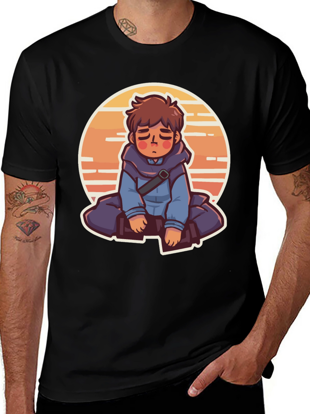Anime Boy Graphic Tee - Relaxed Style