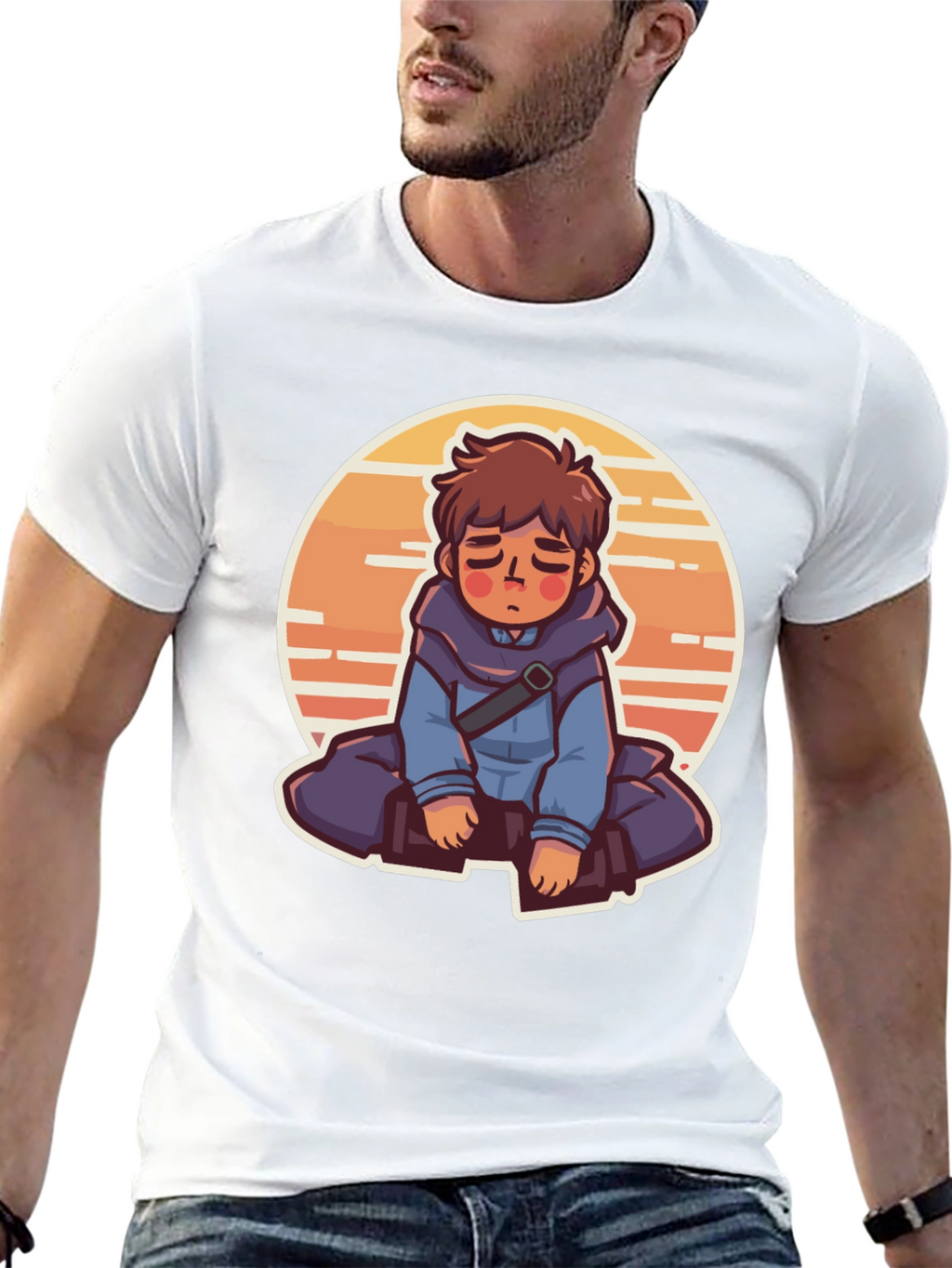 Anime Boy Graphic Tee - Relaxed Style