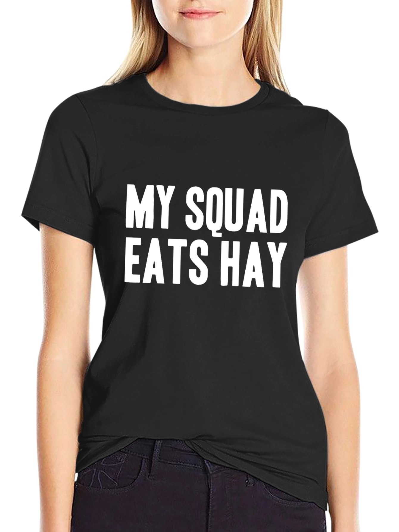 Funny Horse Lover T-Shirt - My Squad Eats Hay