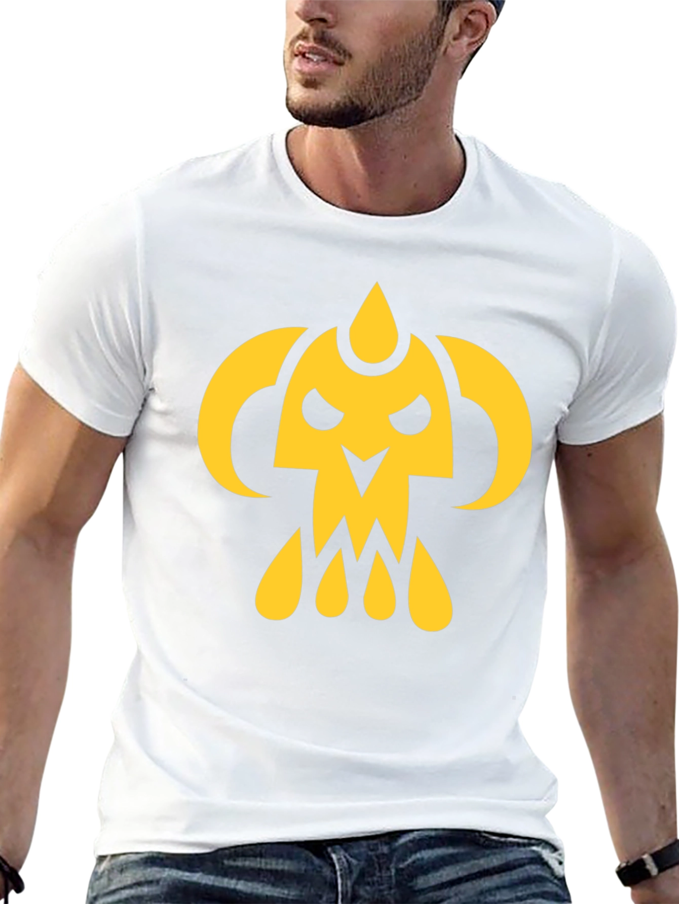 Black T-Shirt with Yellow Monster Graphic