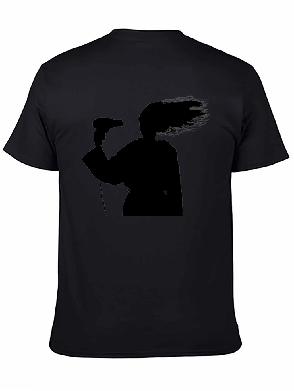 Silhouette Hair Dryer T-Shirt - Black Unisex Tee
