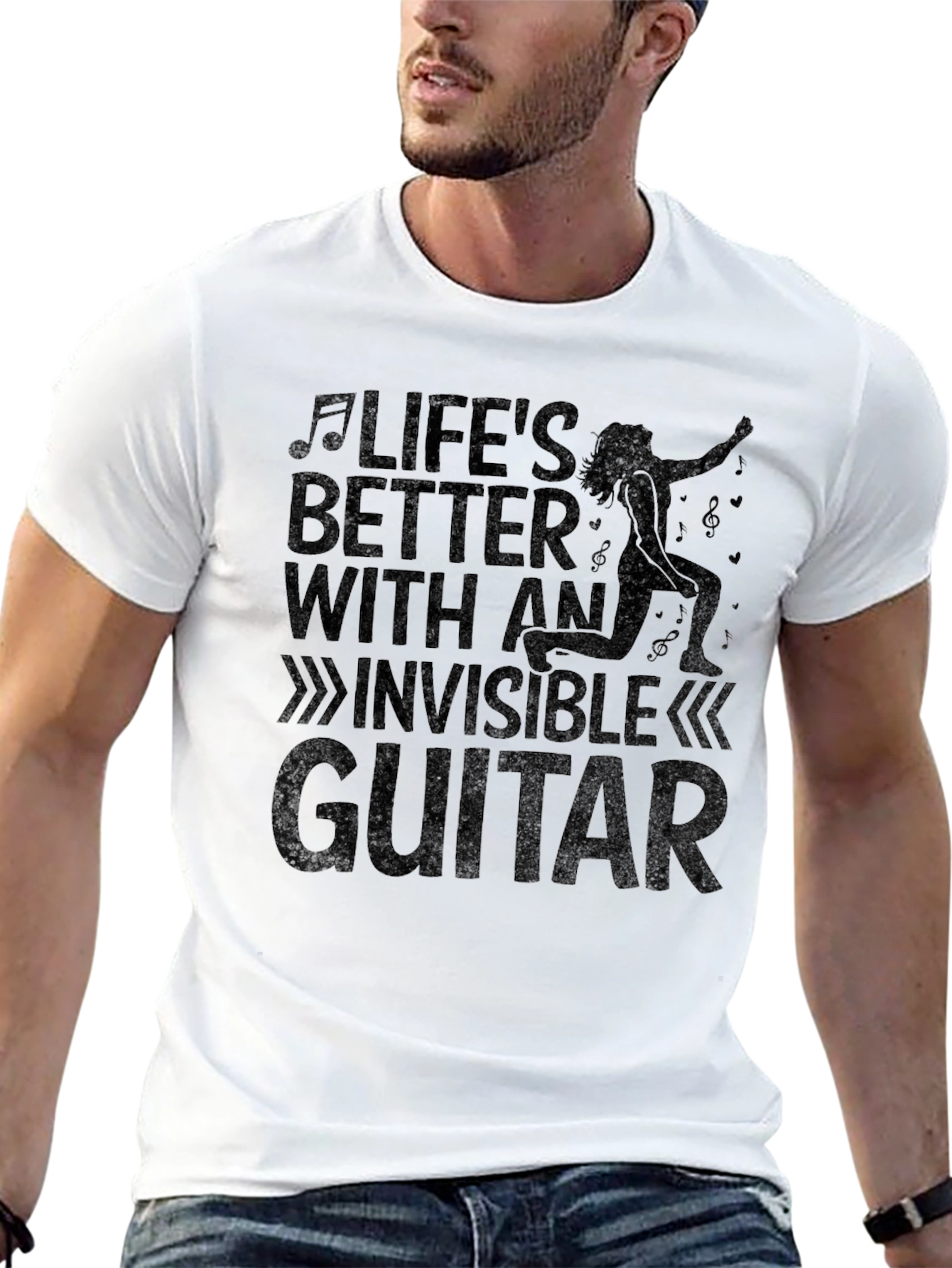 Lifes Better with an Invisible Guitar T-Shirt