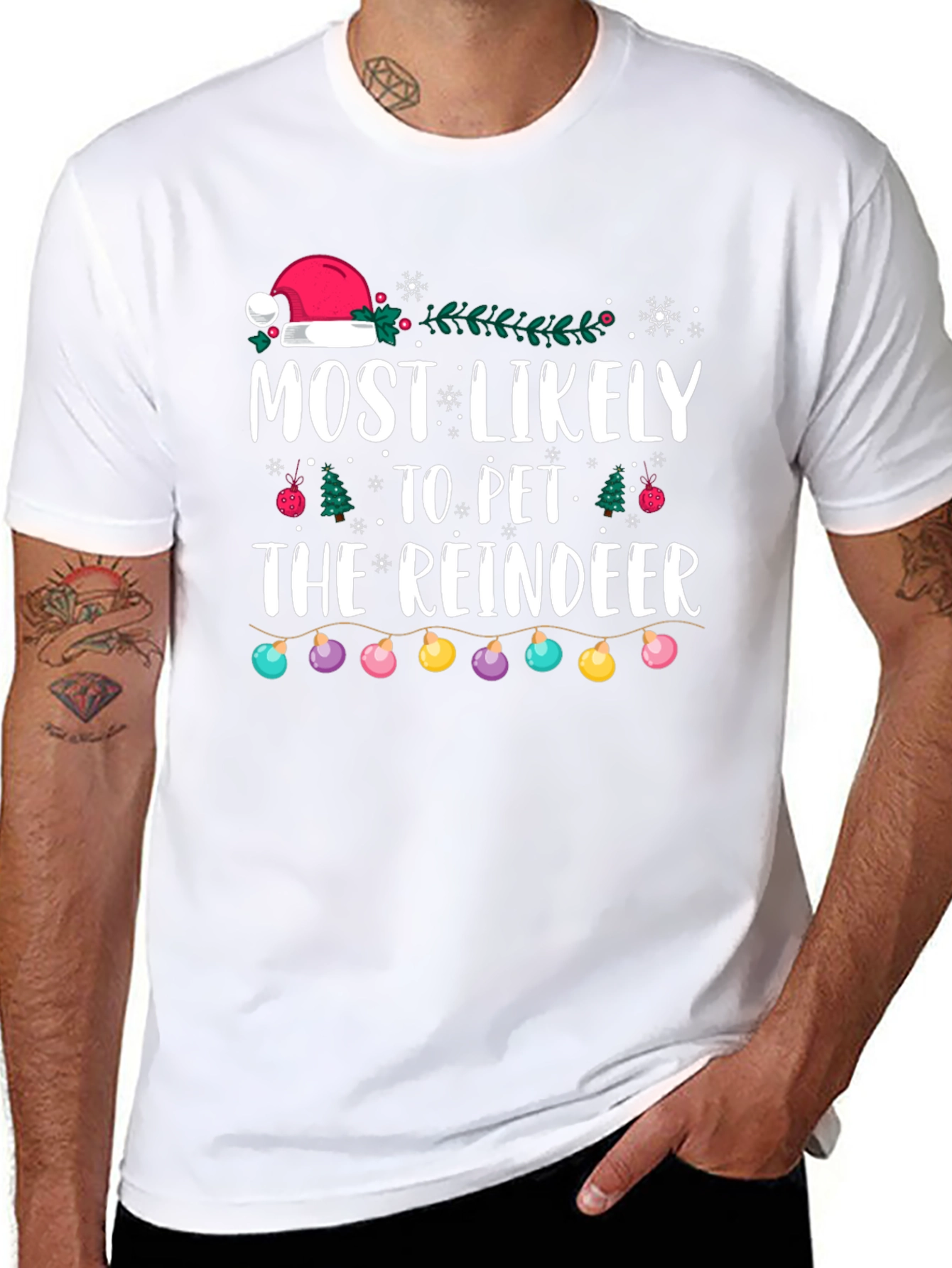 Most Likely to Pet the Reindeer Christmas T-Shirt