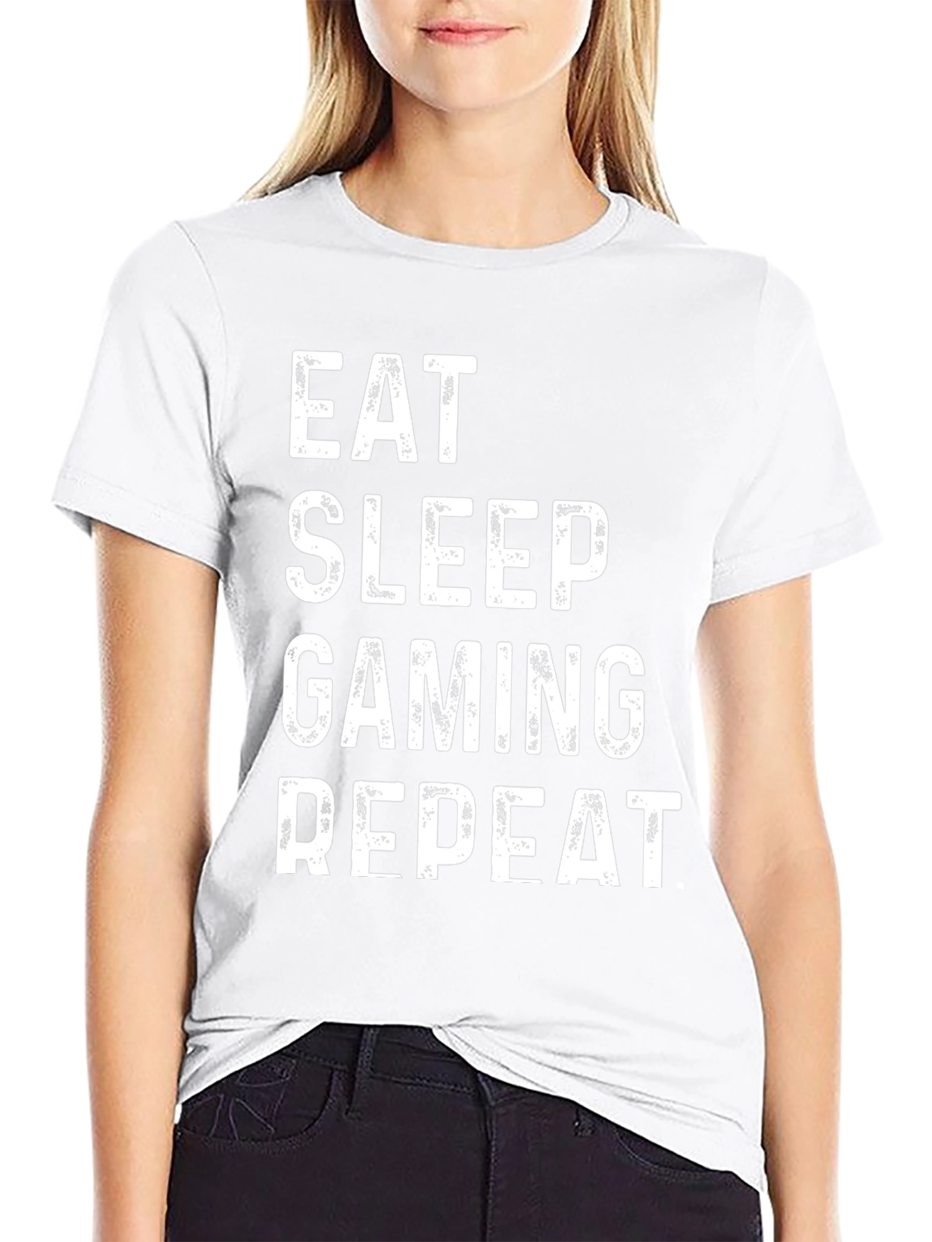 Eat Sleep Gaming Repeat Black T-Shirt