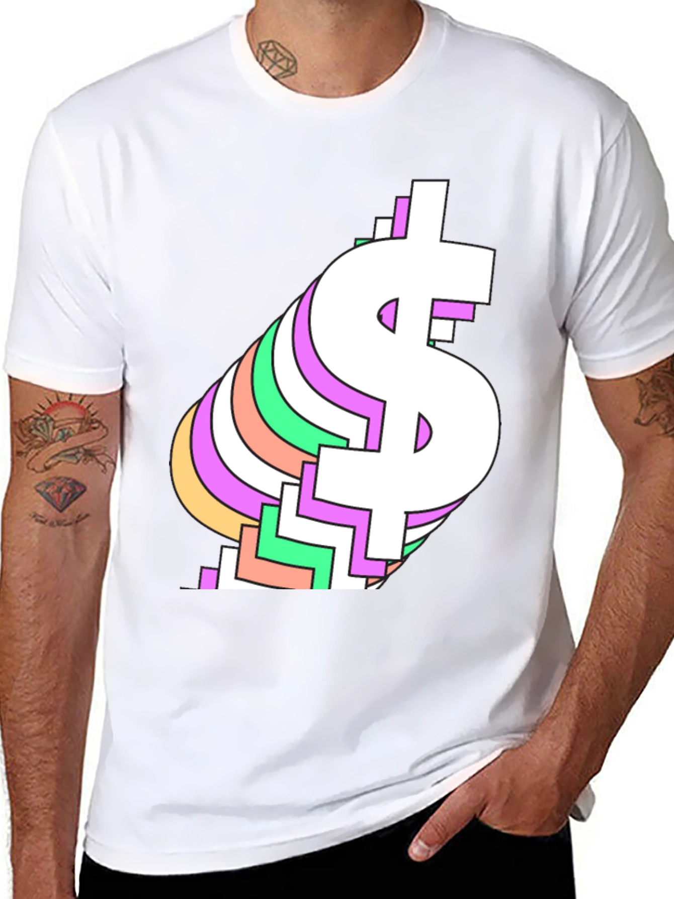 Retro Dollar Sign Graphic Tee