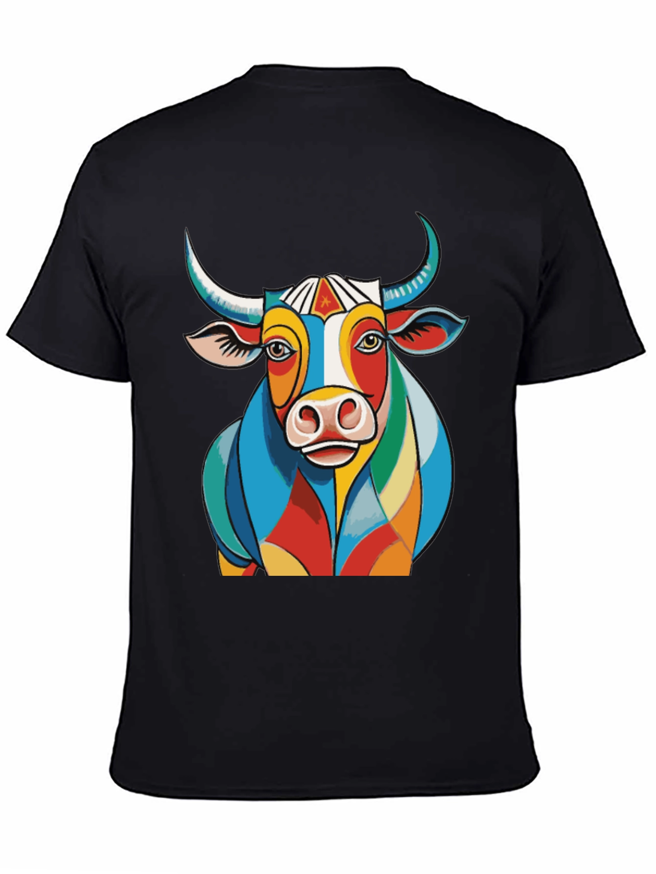 Colorful Bull Graphic Tee - Unique Design