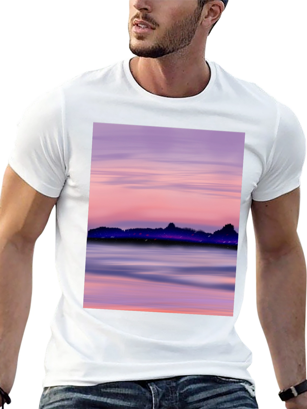 Sunset Scene Black T-Shirt