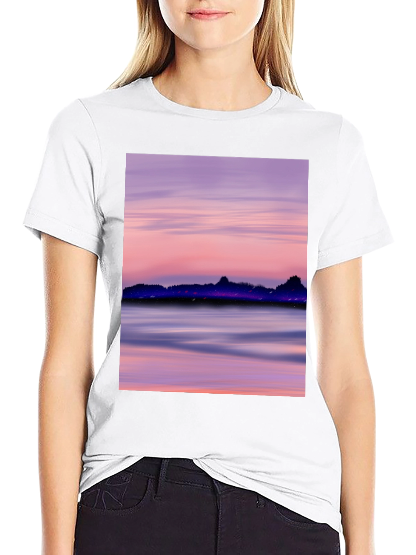 Sunset Scene Black T-Shirt