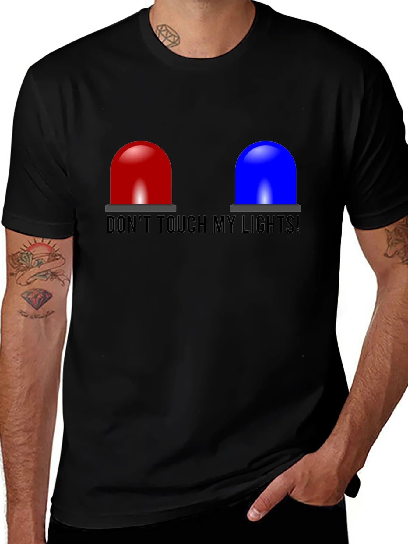 Dont Touch My Lights T-Shirt - Funny Cop Siren Tee