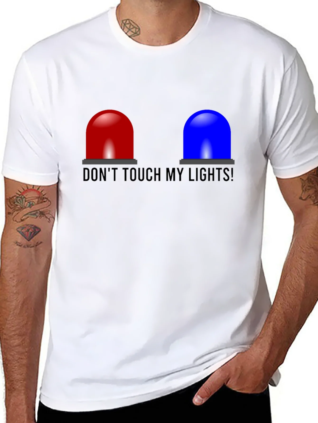 Dont Touch My Lights T-Shirt - Funny Cop Siren Tee