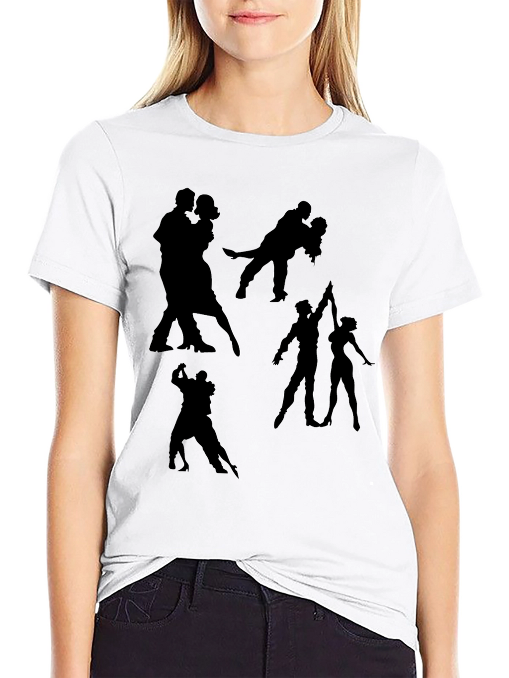 Dance Silhouette Graphic Tee - Black T-Shirt